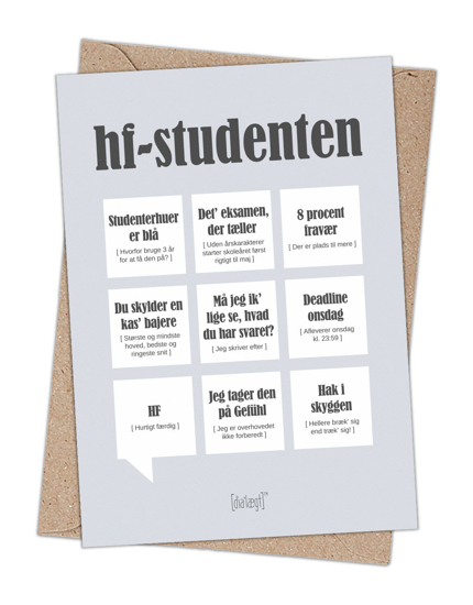 Billede af HF-studenten, anledningskort