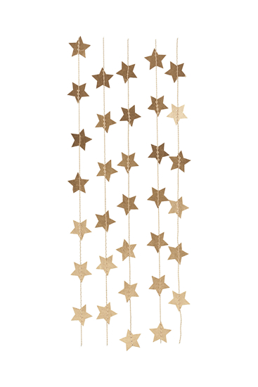 Billede af Guirlande med guld stjerner, 2,5 m
