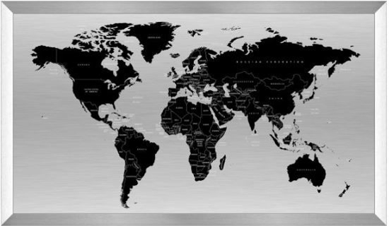 Billede af Metal Print - WorldMap - Light