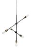 Billede af Lampe, Molecular, Sort/Messing, b.: 68 cm justerbar h.: 78 cm, E27, max 25 W, 3,0 m. ledning