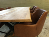 Billede af Claes spisebordssæt med 6 stk Ventus Griffin stole i cognac PU læder