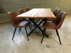 Billede af Claes spisebordssæt med 6 stk Ventus Griffin stole i cognac PU læder