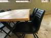 Billede af Claes spisebordssæt med 6 stk Ventus Post stole i sort PU læder