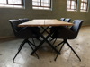 Billede af Claes spisebordssæt med 6 stk Ventus Rondo stole i sort PU læder