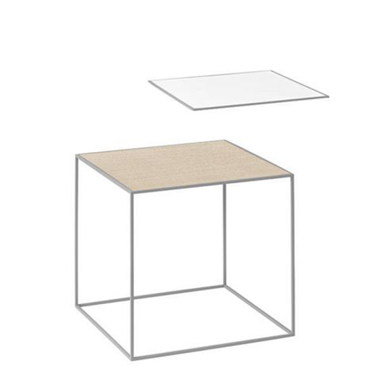 Billede af Twin 35 table grå stel - hvid / eg