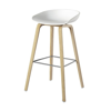 Billede af AAS32 Stool Oak Soap Low White shell w. stainless steel footrest H64/75