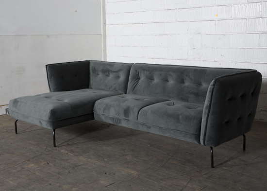 Billede af Velour chaiselongsofa