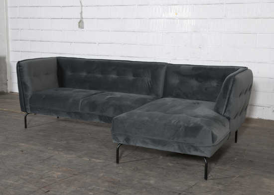 Billede af Velour chaiselongsofa