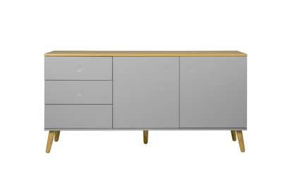 Vis detaljer for DOT Skænk, 162cm, Eg/Grå Billede af DOT Skænk, 162cm, Eg/Grå