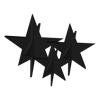Billede af Stjerner, sæt med 3 stk. – sort
