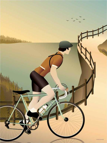 Billede af CYCLING THE HILLS 30x40 Plakat