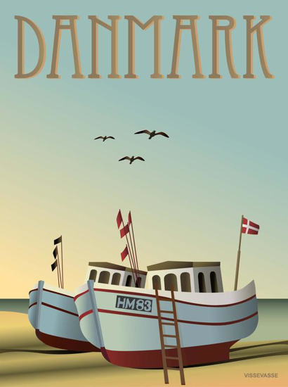 Billede af DANMARK Fiskebådene, 50x70cm