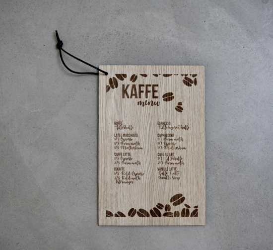 Billede af Tavle m. kaffeopskrifter