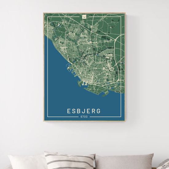 Billede af Esbjerg 30x40 Grøn