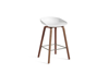 Billede af AAS32 Stool Low walnut white shell w. stainless steel footrest H64/75