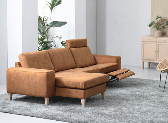 Billede af Visby sofa med chaiselong og 1 stk. el-recliner