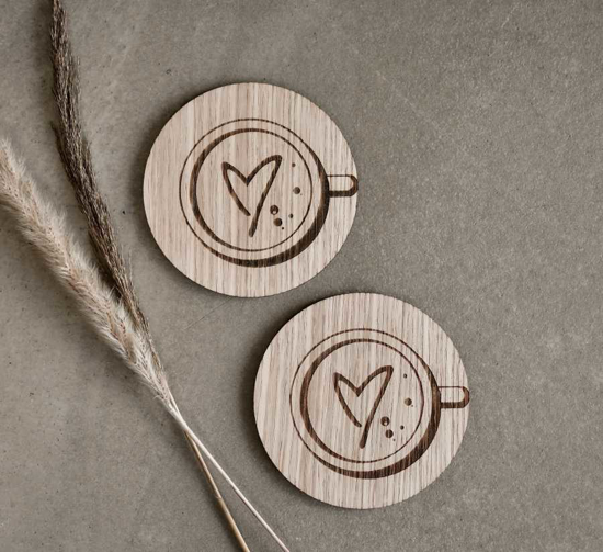 Billede af 2 stk kaffehjerter kaffebrik