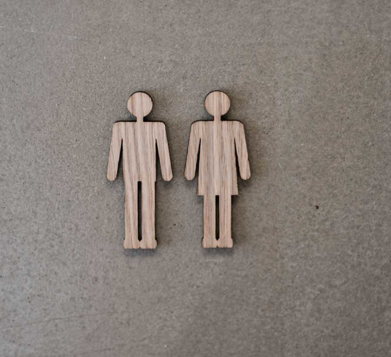 Billede af Toilet piktogram, mand & dame - M