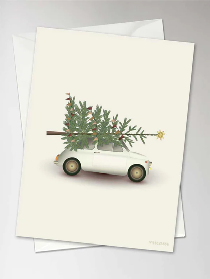 Billede af CHRISTMAS TREE & LITTLE CAR Anledningskort
