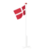 Billede af Hvidmalet flagstang med Dannebrogsflag, 180cm