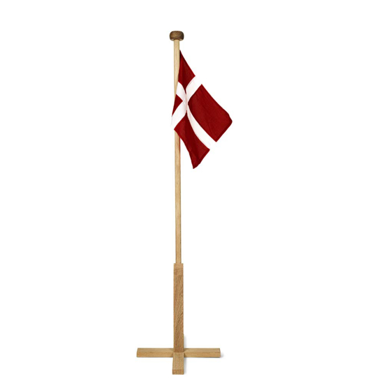 Billede af Luksus flagstang i egetræ med Dannebrogsflag, 180cm