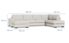 Billede af Malmø sofa med chaiselong og open end