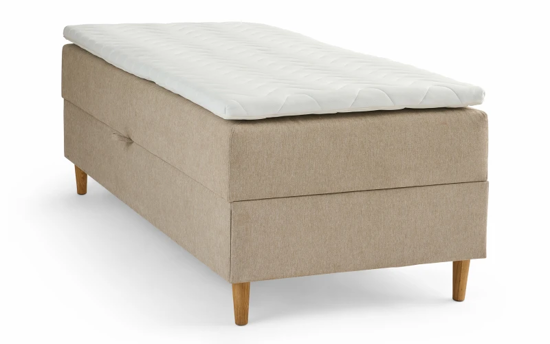 Billede af Gemma seng med opbevaring inkl. latex topmadras og ben 90x200