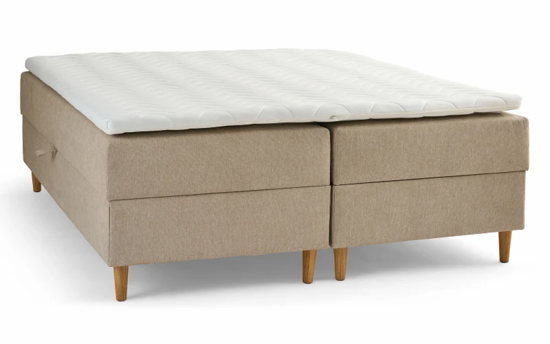 Billede af Gemma seng med opbevaring inkl. latex topmadras og ben 180x200
