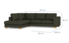 Billede af Halifax sofa med open end, venstrevendt