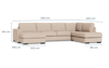 Billede af Malmø sofa med chaiselong og open end