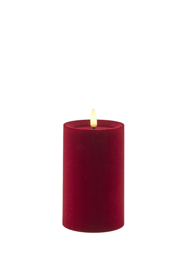 Billede af Sille Velvet Led Bloklys, Ø7,5x12,5cm