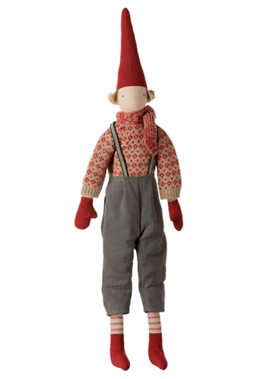 Billede af Nisse, str. 4 - Dreng m. strikket sweater og tørklæde
