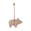 Billede af Stof ornament, ternet gris